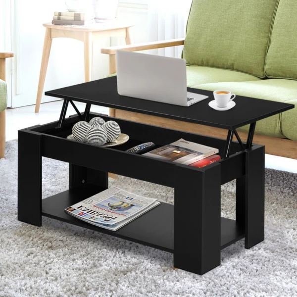 Artiss Coffee Table Lift-Top Coffee Table – Black