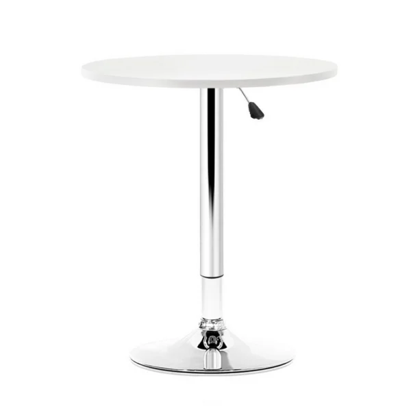 Artiss Bar Table Gas Lift Round – White