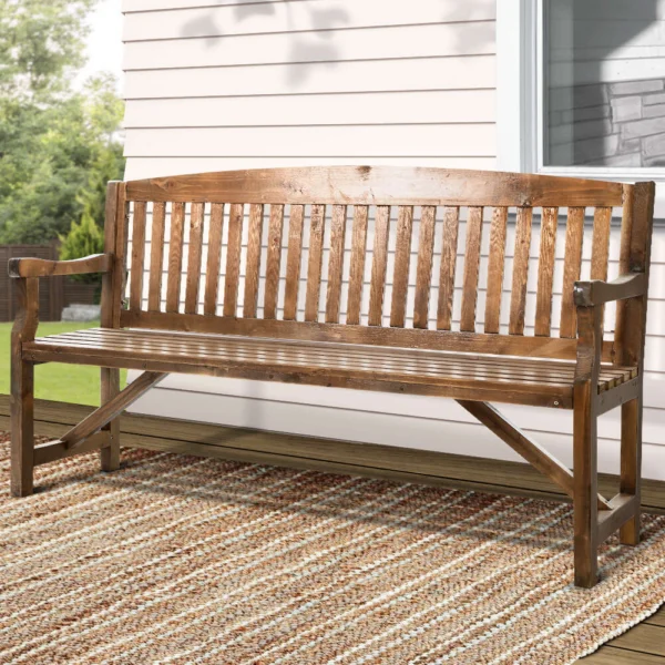 Gardeon 5FT Outdoor Garden Bench Wooden 3 Seat Chair Patio Furniture – Natural