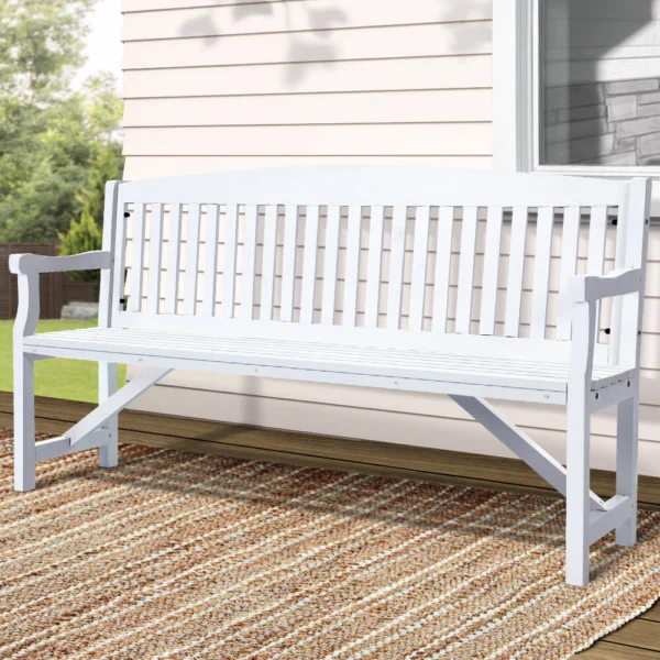 Gardeon 5FT Outdoor Garden Bench Wooden 3 Seat Chair Patio Furniture – White