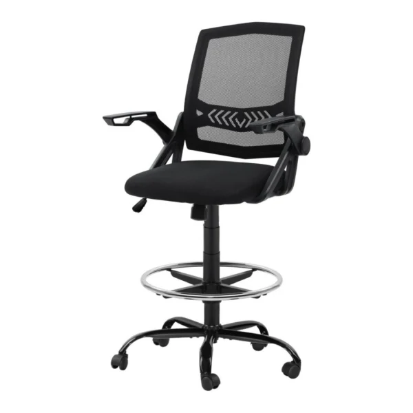 Artiss Office Chair Drafting Stool Mesh Chairs – Black