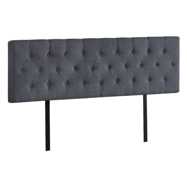 Linen Fabric King Bed Deluxe Headboard Bedhead – Grey
