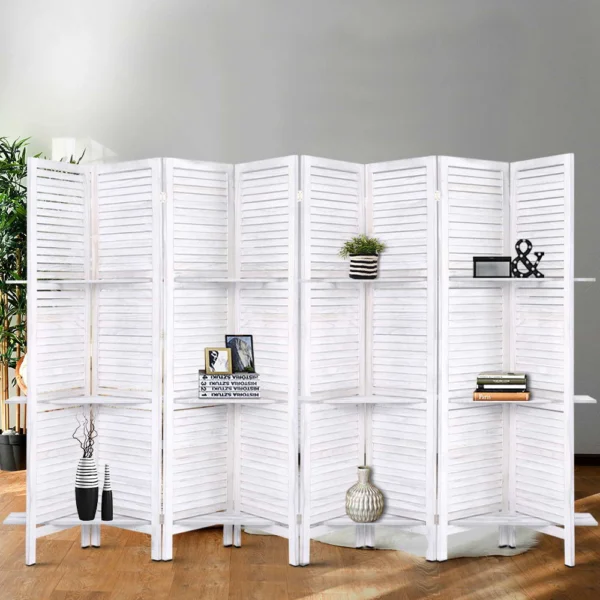 Artiss 8 Panel Room Divider Screen 326x170 cm Shelf – White