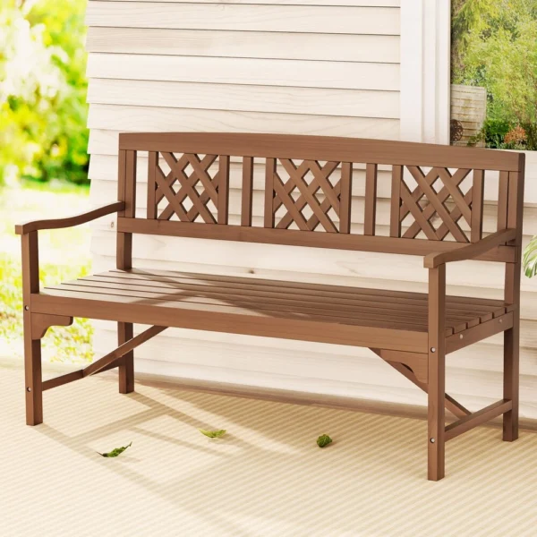 Gardeon Outdoor Garden Bench Wooden Chair 3 Seat Patio Furniture Lounge – Natural