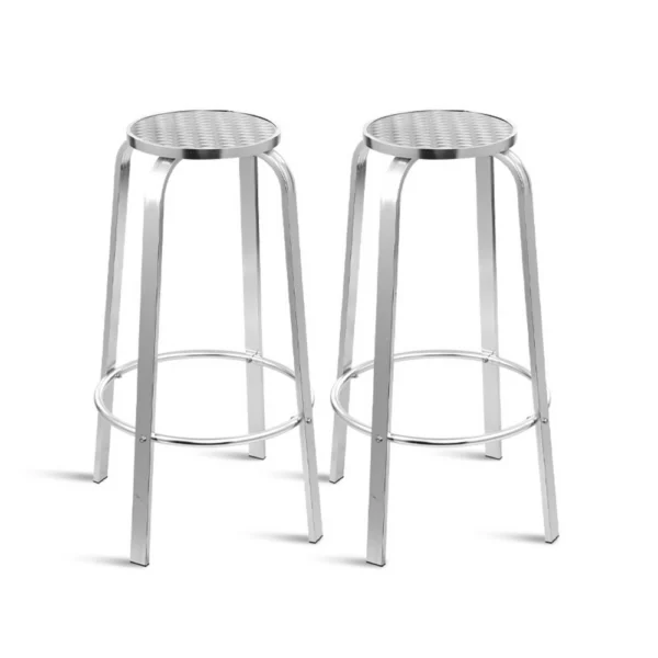 Gardeon 2x Outdoor Bar Stools Aluminium