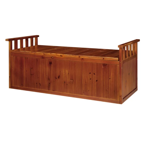 Gardeon Outdoor Storage Bench Box 129 cm Wooden Garden Toy Chest Sheds Patio Furniture XL – Natural