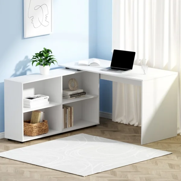 Artiss Computer Desk Bookshelf White 130 cm