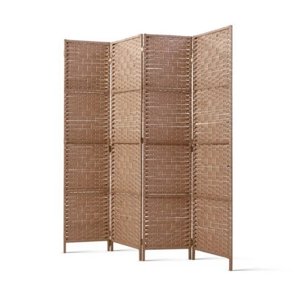 Artiss 4 Panel Room Divider Screen 163x170 cm Woven – Natural