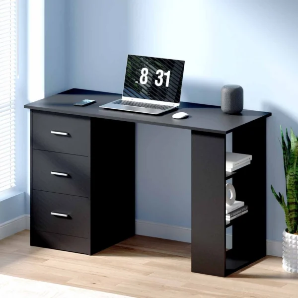 Artiss Computer Desk Drawer Shelf Cabinet Black 120 cm
