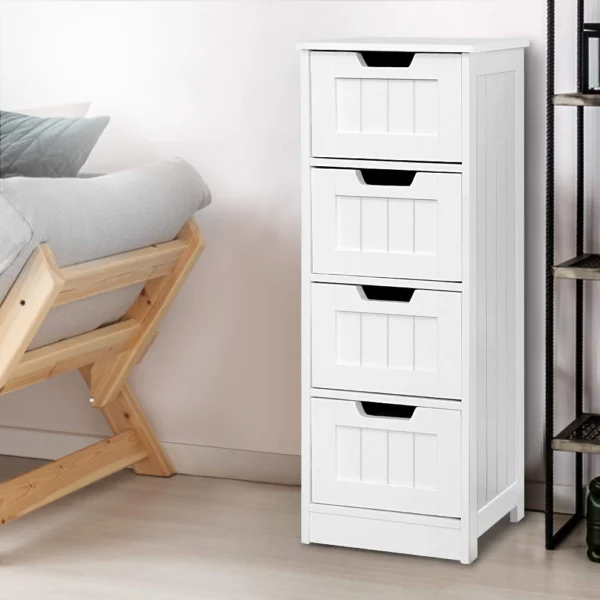 Artiss LEESA Chest of 4 Drawers – White