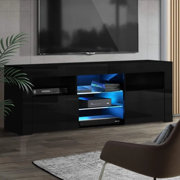 Artiss Entertainment Unit TV Cabinet LED 160 cm Black Bobi