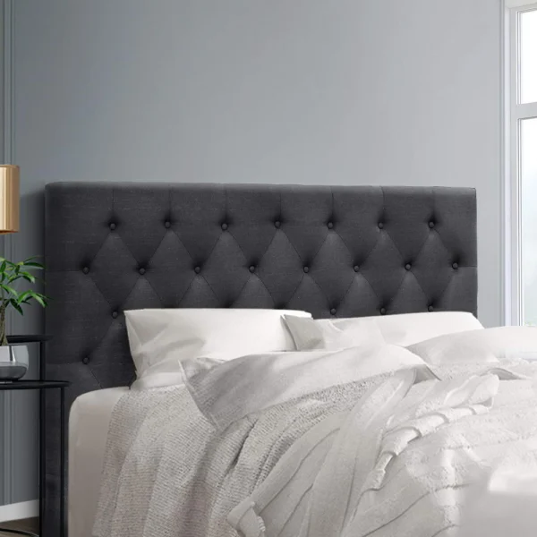 Artiss CAPPI Bed Head Headboard Queen Size Fabric – Charcoal