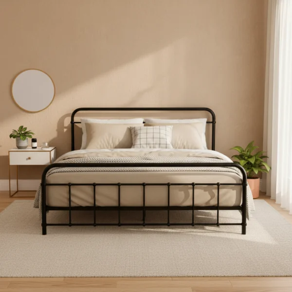 Artiss Bed Frame Metal LEO – Queen (Black)