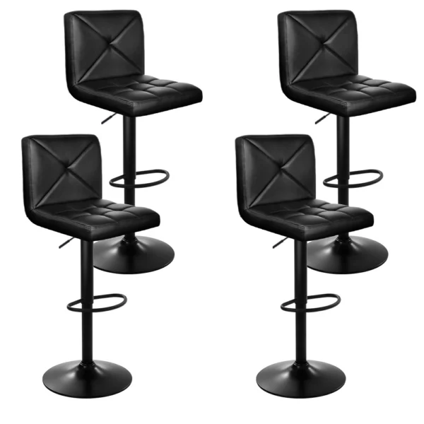 Artiss 4x Bar Stools Gas Lift PU Leather Chair – Black