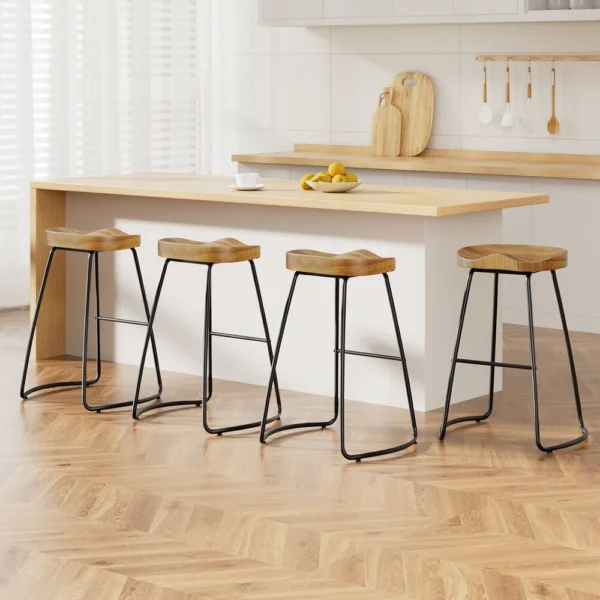 Artiss 4x Bar Stools Tractor Seat 65 cm Wooden