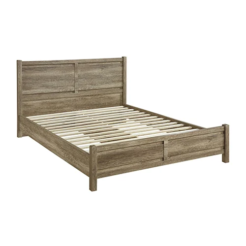 Queen Size Bed Frame Natural Wood Like MDF in Oak Colour