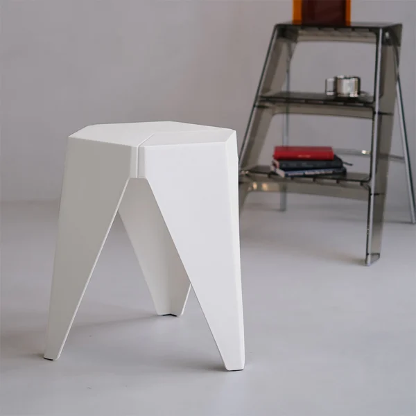 Artiss 2x Bar Stools Puzzle Plastic Foot Stool – White