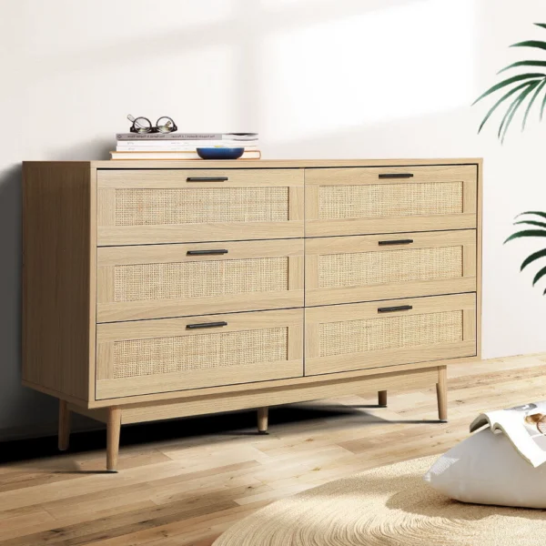Artiss BRIONY Chest of 6 Drawers – Oak