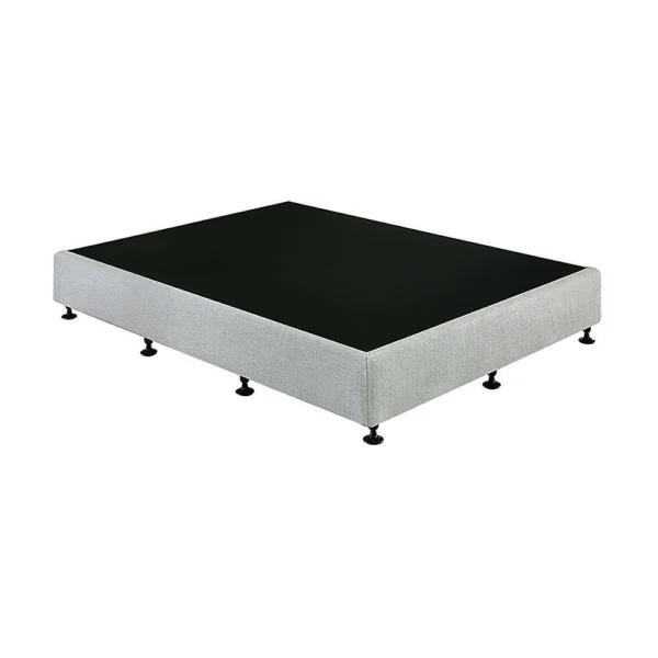 Palermo Queen Ensemble Bed Base Platinum Light Grey Linen Fabric