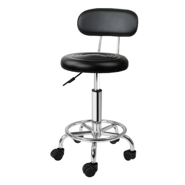 Artiss Salon Stool Swivel Chair Backrest – Black