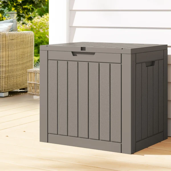 Gardeon Outdoor Storage Box 118L Container Lockable Garden Toy Tool Shed – Grey