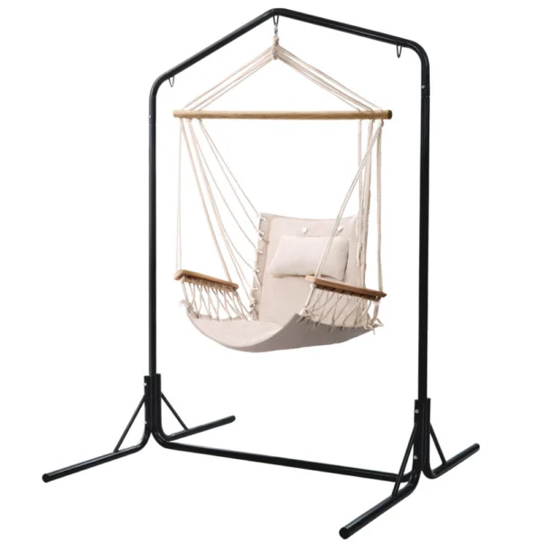 Gardeon Outdoor Hammock Chair with Stand Swing Hanging Hammock Garden – Cream