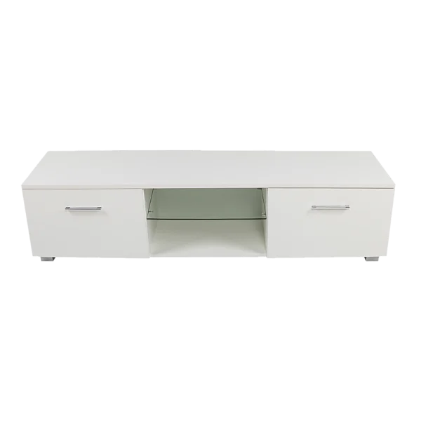 TV Cabinet Entertainment Unit Stand High Gloss Storage Shelf 140 cm – White