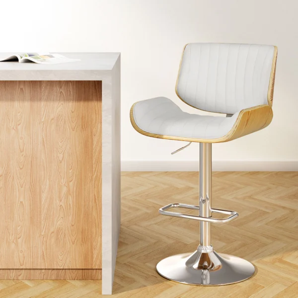 Artiss Bar Stools Swivel PU Leather Chairs Wooden