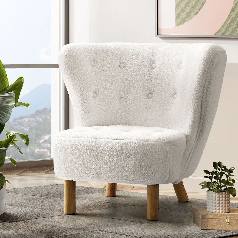 Artiss Armchair Lounge Accent Chair Armchairs Couch Chairs Sofa Bedroom – White