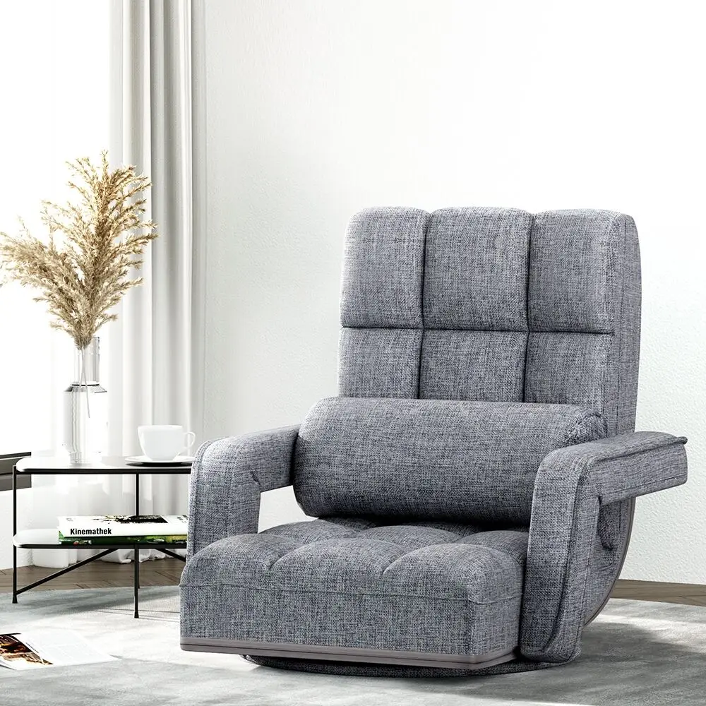 Artiss Floor Chair Lounge Sofa Swivel – Grey