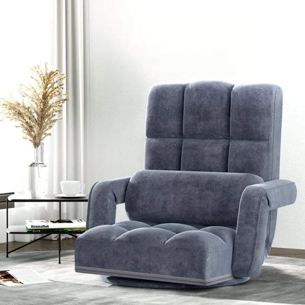 Artiss Floor Chair Lounge Sofa Swivel – Charcoal