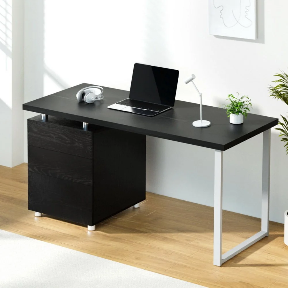Artiss Computer Desk Drawer Black 140 cm