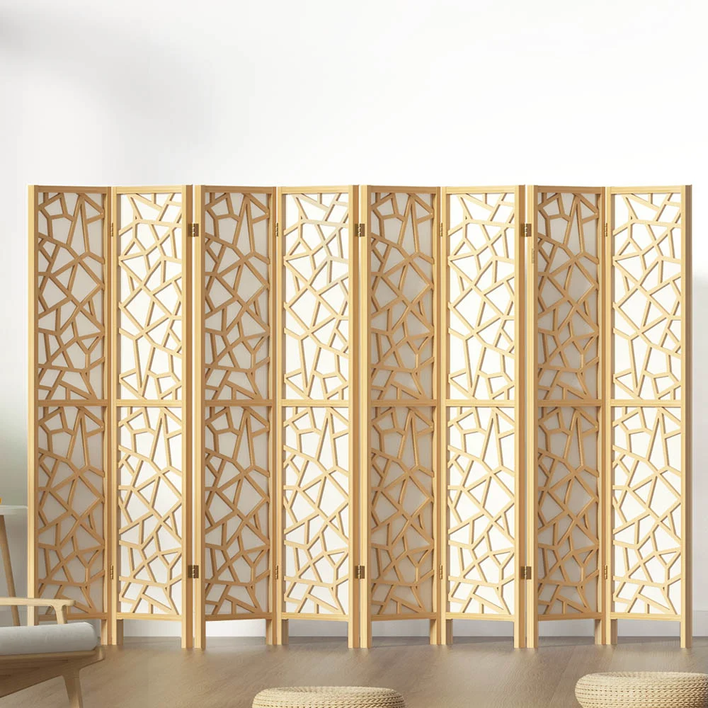 Artiss 8 Panel Room Divider Screen 325x170 cm Clover – Natural