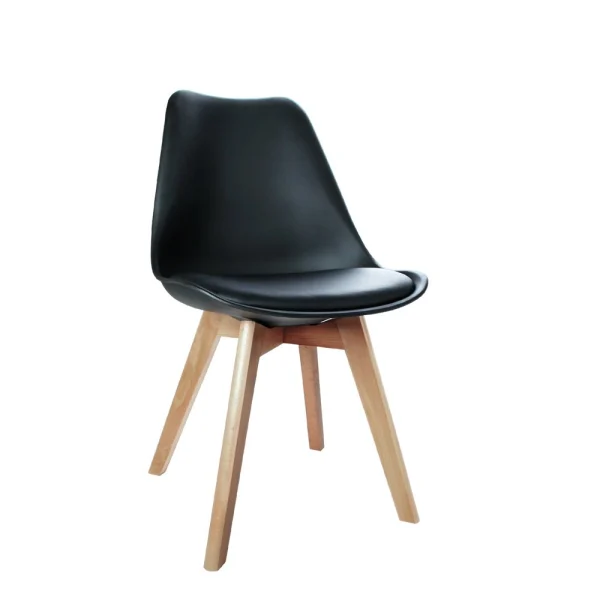 Artiss Dining Chairs Set of 4 PU Leather Plastic DSW Replica Wooden – Black