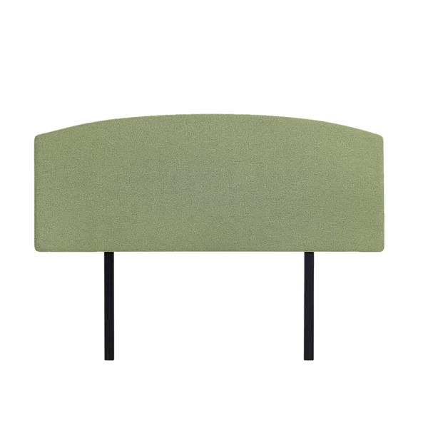 Linen Fabric Queen Bed Curved Headboard Bedhead – Olive Green