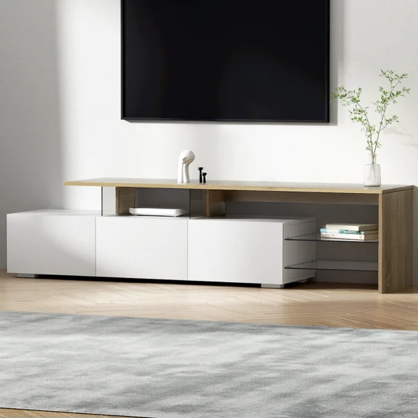 Artiss TV Cabinet Entertainment Unit 180 cm Wood White James