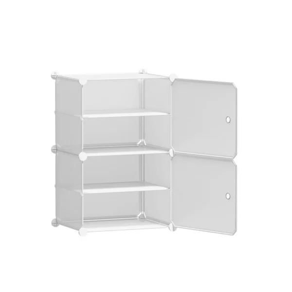 Artiss Shoe Rack DIY Set of 2 Storage Cube Stackable – White