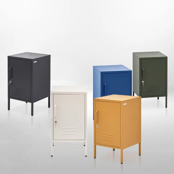 Artiss Bedside Table Metal Cabinet – Black