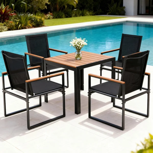 Gardeon 5-Piece Outdoor Dining Set Table and Chairs Patio Garden Furniture Bistro Set