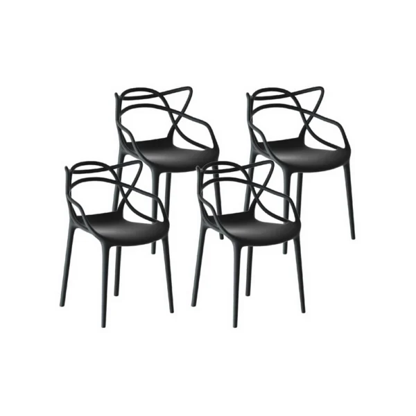 Gardeon 4-Piece Outdoor Dining Chairs PP Portable Stackable Chair Patio Furniture