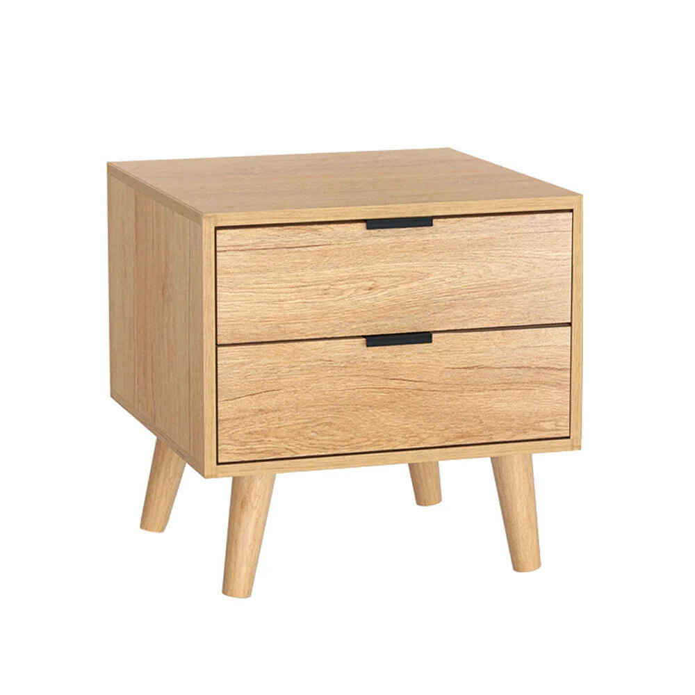 Artiss Bedside Table 2 Drawers – Pine