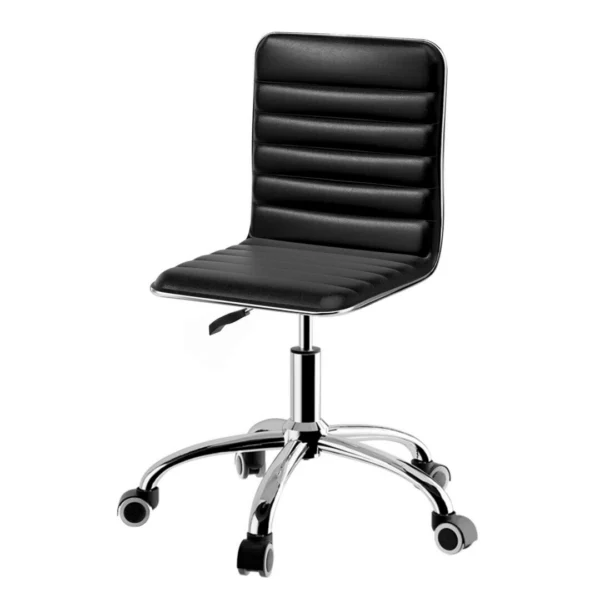 Artiss Office Chair Conference Chairs PU Leather Low Back – Black