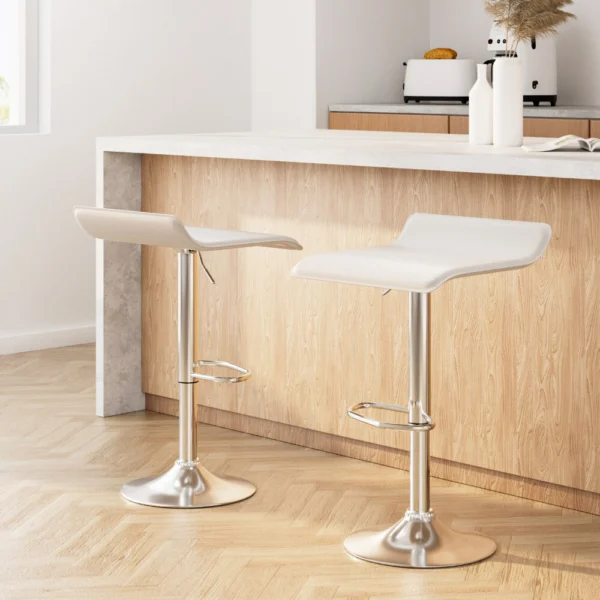 Artiss 2x Bar Stools Faux Leather Chair – White