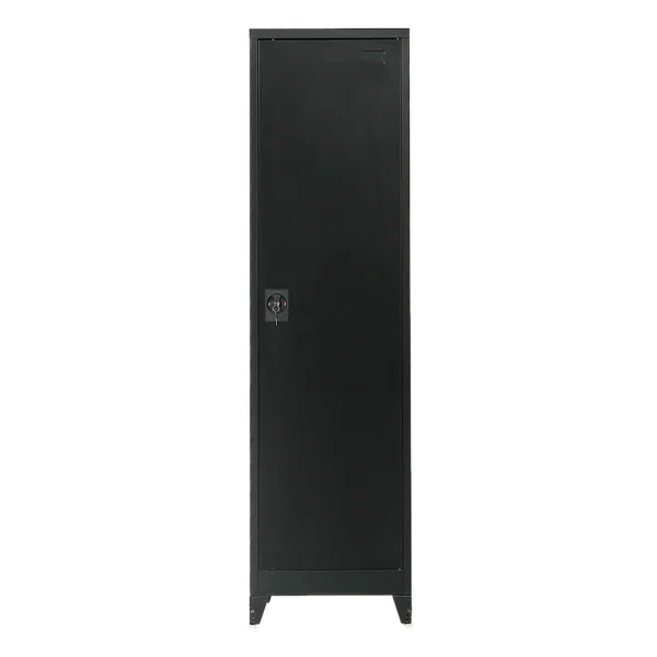 Single-Door Metal Tall Cabinet Shelf Storage for Home Office Gym
