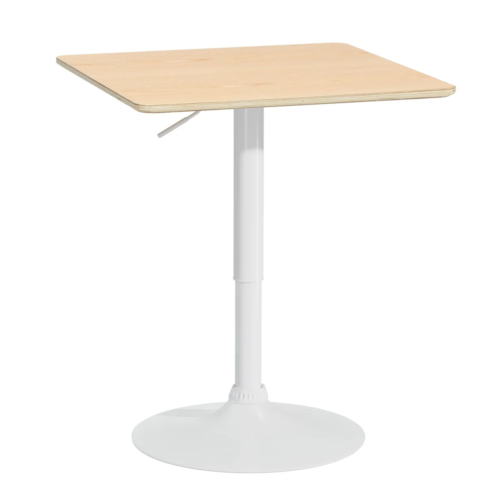 Artiss Bar Table Swivel Base Gas Lift Counter Dining Table 60 cm Square – Pine
