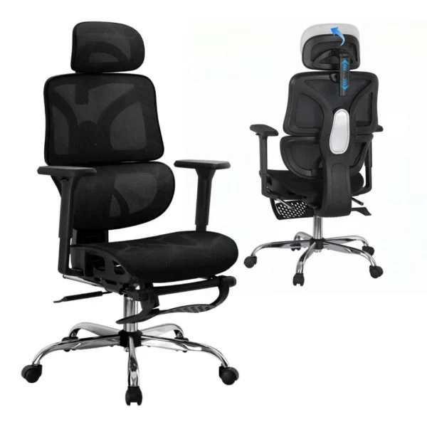 Artiss Ergonomic Office Chair Footrest – Black