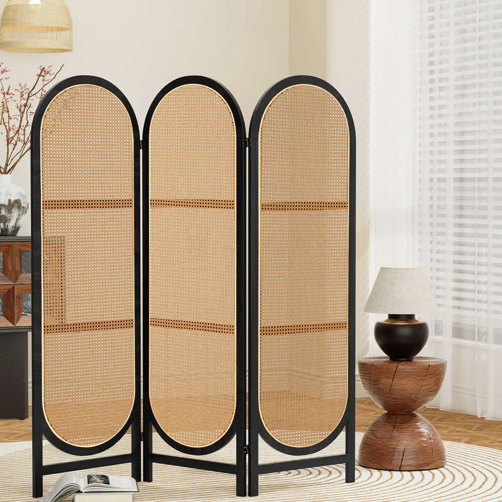 Artiss 3 Panel Room Divider Screen 151x180 cm Rattan – Brown