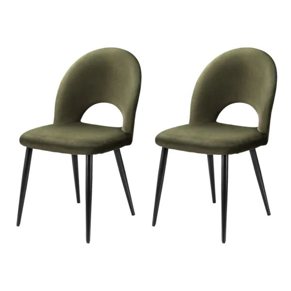 Artiss Dining Chairs Set of 2 Velvet Hollow – Green