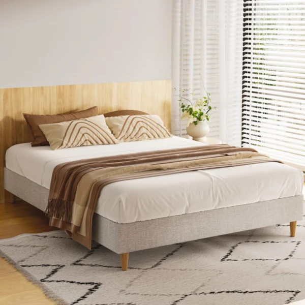 Artiss ZORA Queen Bed Frame – Beige