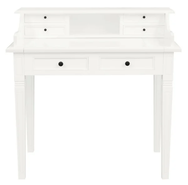 Winston 6 Drawer Solid Timber Writing Desk (White)